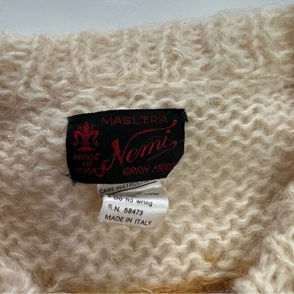 Insanely Cool Rainbow Vintage Italian Wool Knit Cardigan Sweater - Picture 7 of 13